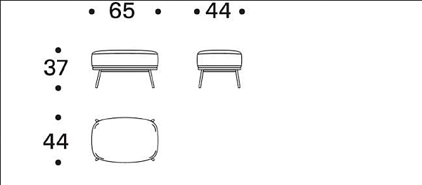 Pouf en tissu rembourré KEPi Saba usine SABA de l'Italie. Foto №4