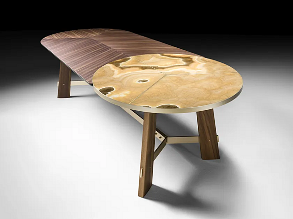 Table ovale en bois et onyx Opera Black Tie OPE26C, OPE26F usine Black Tie de l'Italie. Foto №3