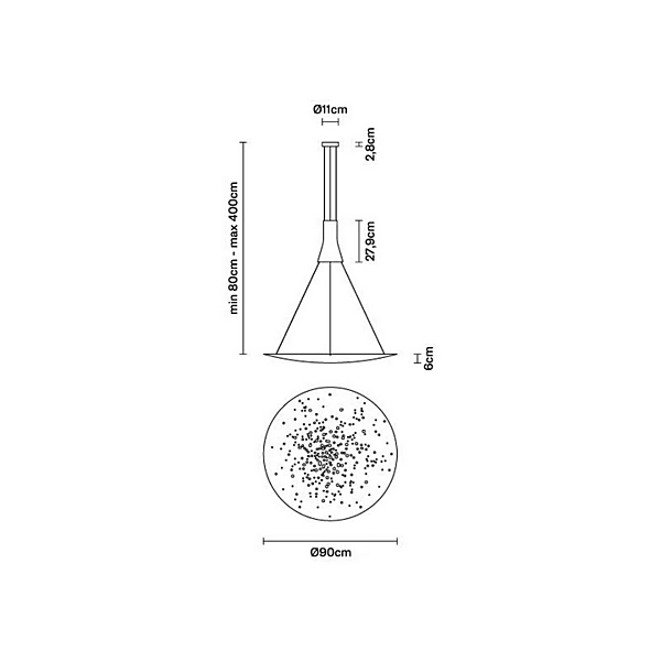 Suspension en métal LED Lens F46 Fabbian usine Fabbian de l'Italie. Foto №8