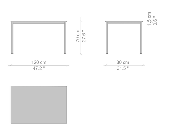 Table rectangulaire en verre et acier CASSINA 10 Table en Tube 010 usine CASSINA de l'Italie. Foto №2