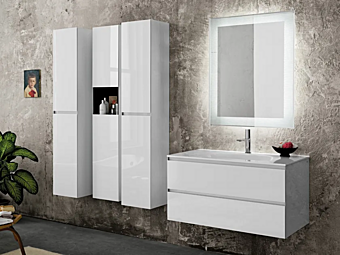 Meuble de salle de bain en cristal sectionnel avec tiroirs ARTELINEA DOMINO Meuble de salle de bain en cristal sectionnel avec tiroirs ARTELINEA DOMINO usine ARTELINEA de l'Italie