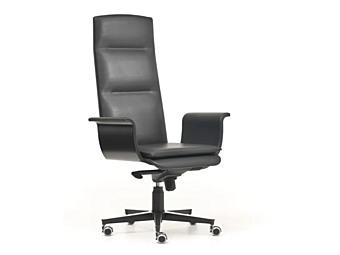 Chaise de direction pivotante en cuir avec dossier haut I 4 Mariani Wing