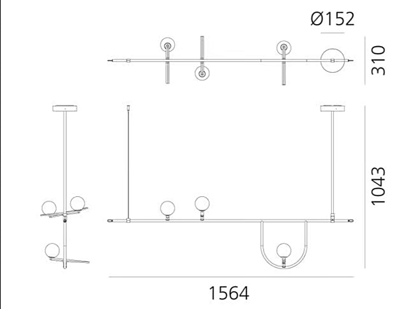 Suspension en acier LED dimmable Yanzi Artemide 1104010A, 1106010A usine Artemide de l'Italie. Foto №13