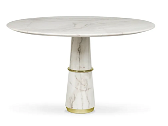 Table à manger ronde en marbre Agra III BRABBU