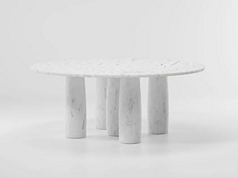 Table à manger ronde en marbre KETTAL Il Colonnato KSA101500-KSA101800 usine KETTAL de l'Italie