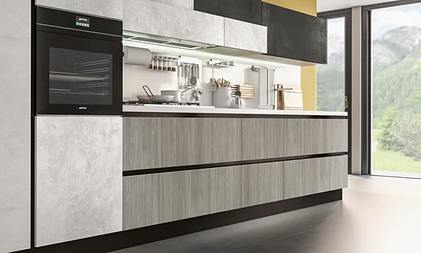Cuisine linéaire sur mesure en mélaminé LUBE CUCINE Immagina Plus Neck 2 usine LUBE CUCINE de l'Italie. Foto №2