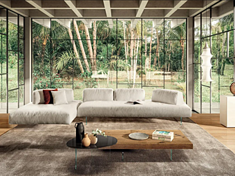 Canapé en tissu avec chaise longue Air Soft Free 1916 LAGO