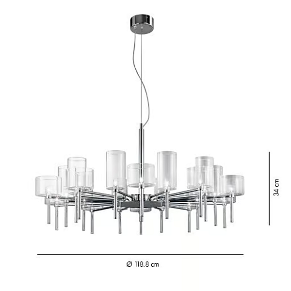 Lustre en cristal halogène Spillray AXOLIGHT SP SPIL 20 usine Axolight de l'Italie. Foto №4
