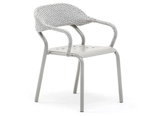 Chaise empilable en aluminium avec accoudoirs VARASCHIN NOSS 2450 usine VARASCHIN de l'Italie. Foto №1