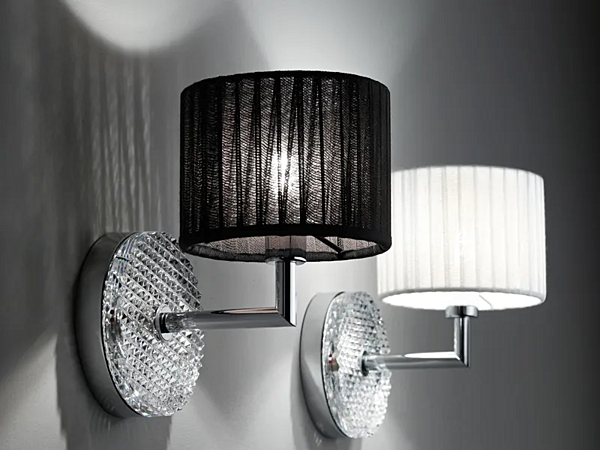 Applique murale en chrome avec motif diamant Fabbian Diamond Swirl usine Fabbian de l'Italie. Foto №5