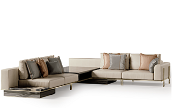 Canapé d'angle en cuir collection Ikat Bizzotto Italia