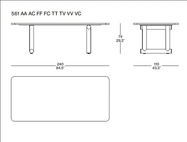 Table de jardin en aluminium laqué avec plateau en ciment CASSINA Trampoline usine CASSINA de l'Italie. Foto №5