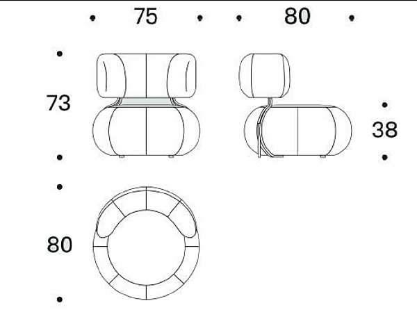 Fauteuil en tissu Baby Geo Saba usine SABA de l'Italie. Foto №9