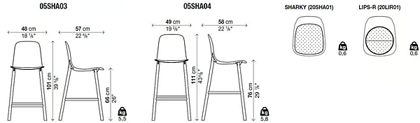 Tabouret de bar en polyuréthane avec dossier Sharky Kristalia usine Kristalia de l'Italie. Foto №22