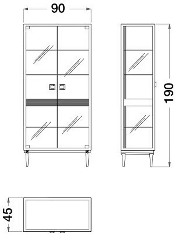 Vitrine en bois et verre avec éclairage intégré CPRN HOMOOD Sesto Senso S524 usine CPRN HOMOOD de l'Italie. Foto №2