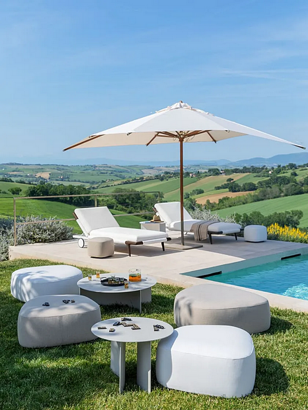 Pouf en tissu avec housse amovible Pierre Flou usine Flou de l'Italie. Foto №11