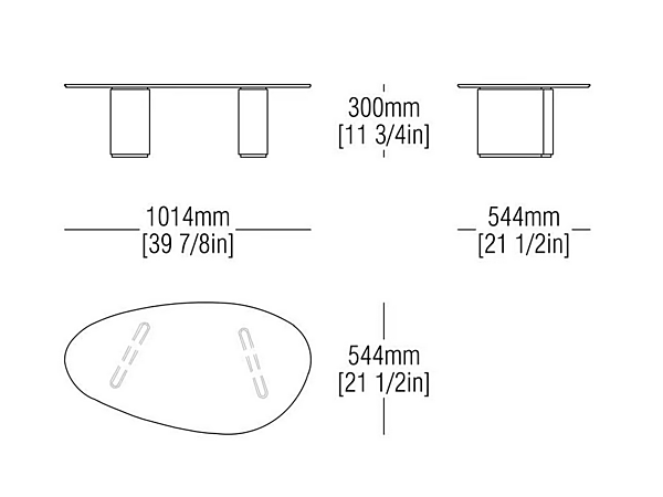 Table basse ovale en verre coulé Stowe MisuraEmme usine MisuraEmme de l'Italie. Foto №4