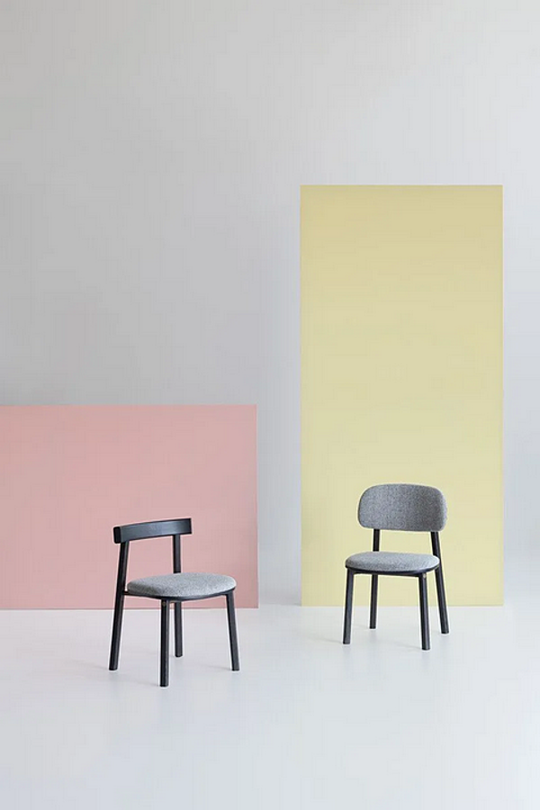 Chaise en frêne avec coussin intégré Potocco Helvetica 868 W 868/W usine POTOCCO de l'Italie. Foto №4