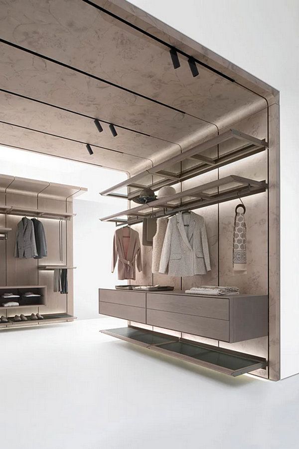 Garde-robe sectionnelle en frêne avec éclairage intégré GIORGETTI REIWA usine GIORGETTI de l'Italie. Foto №13