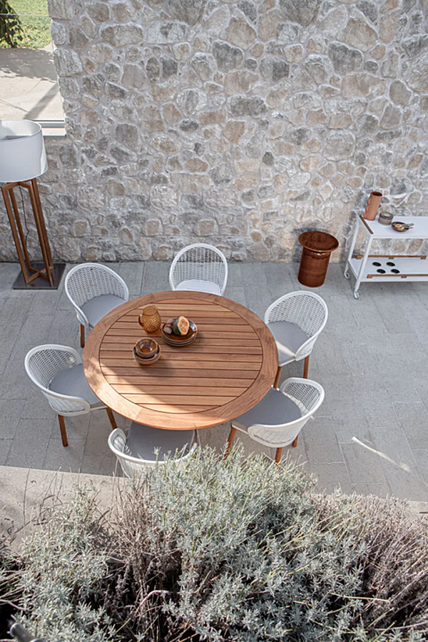 Table de jardin ronde en teck Atmosphera Desert DE.TT. usine ATMOSPHERA de l'Italie. Foto №5