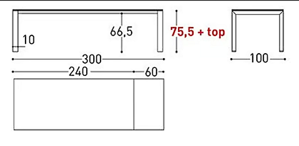 Table rectangulaire extensible en aluminium thermolaqué VARASCHIN Dolmen 1820, 1821, 1823, 1822, 1824 usine VARASCHIN de l'Italie. Foto №13