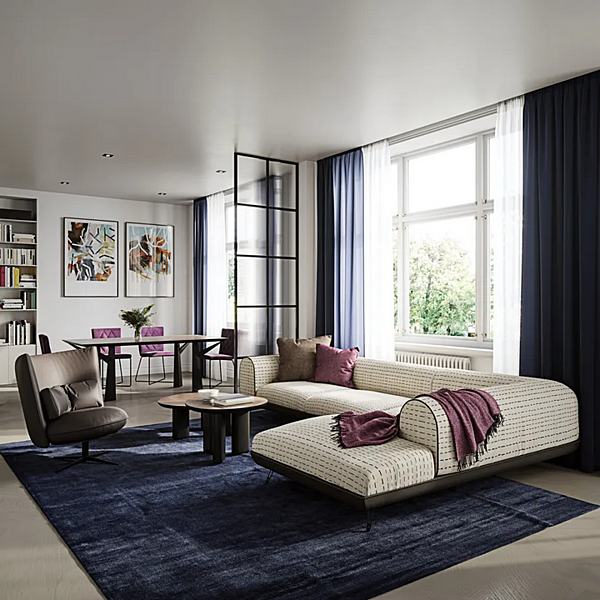 Fauteuil en cuir rembourré avec base à quatre branches Ice Breaker Liu Jo Living Collection IBK usine Liu Jo Living Collection de l'Italie. Foto №3