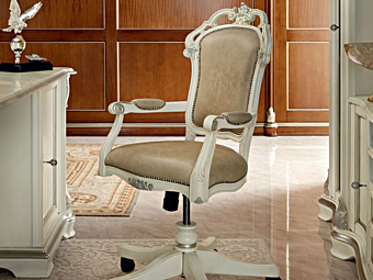 Fauteuil inclinable pivotant avec base à 5 branches Modenese Luxury Interiors 13502 usine MODENESE GASTONE de l'Italie