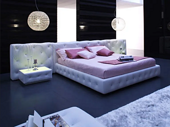 Lit en cuir avec tête de lit capitonnée Auriga MitoHome usine MitoHome de l'Italie