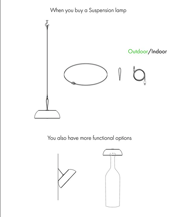Lampe à suspension portable multifonctionnelle en matériau AXOLIGHT Collection Float usine Axolight de l'Italie. Foto №14