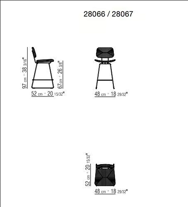 Tabouret en paille avec dos FLEXFORM ECHOES usine FLEXFORM de l'Italie. Foto №4