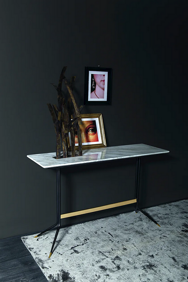 Table console rectangulaire en marbre contemporain VIBIEFFE 1500 Swing usine VIBIEFFE de l'Italie. Foto №2