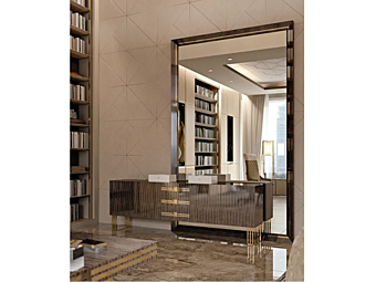 Miroir rectangulaire mural encadré effet infini Bizzotto Italia