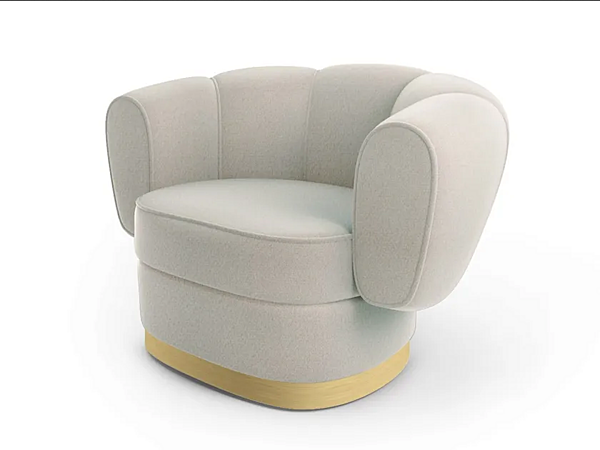 Fauteuil en tissu avec accoudoirs Grace MARIONI I0203 usine MARIONI de l'Italie. Foto №1