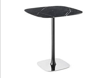 Table haute carrée en marbre Rendez Vous ENRICO PELLIZZON usine ENRICO  PELLIZZONI de l'Italie