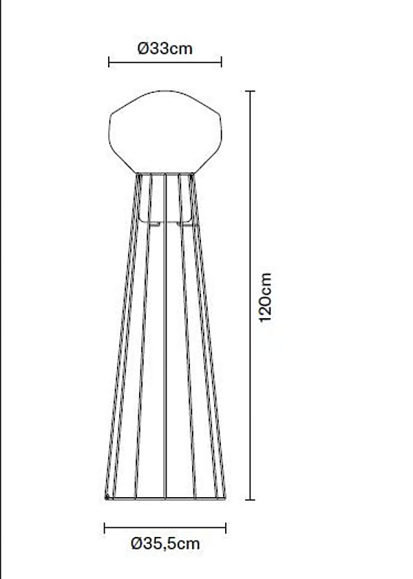Lampe de sol en verre soufflé Fabbian Aerostat usine Fabbian de l'Italie. Foto №11