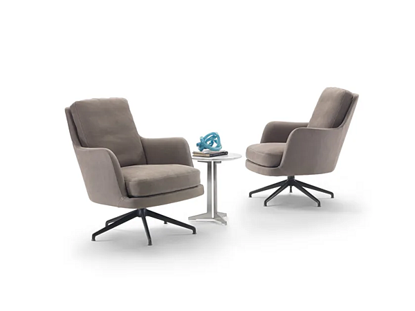 Fauteuil pivotant en tissu avec accoudoirs Marley FLEXFORM usine FLEXFORM de l'Italie. Foto №5