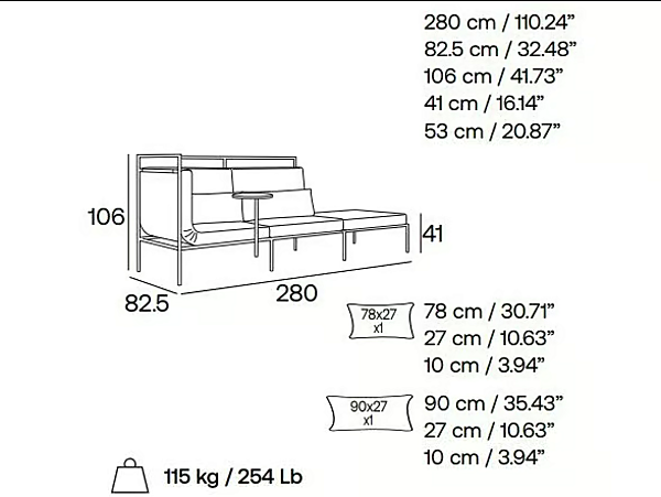 Canapé modulable en tissu Adrenalina Passepartout IMB1072977, IMB1072980, IMB1072981 usine ADRENALINA de l'Italie. Foto №9