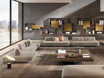 Canapé modulable en tissu sable LAGO 1137