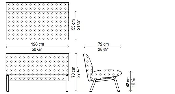 Canapé modulable en tissu avec dossier rembourré Kristalia Tuile System usine Kristalia de l'Italie. Foto №3