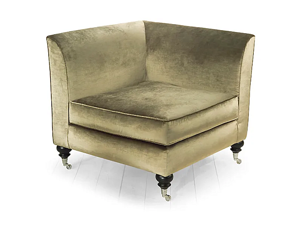 Fauteuil d'angle rembourré avec roulettes en tissu Gladys MARIONI I0053S usine MARIONI de l'Italie. Foto №1