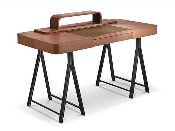 Bureau secrétaire en cuir tanné avec tiroirs Napa I 4 Mariani usine i 4 Mariani de l'Italie. Foto №2