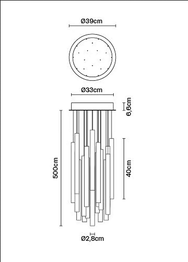 Suspension en verre borosilicaté multispot Fabbian Tooby usine Fabbian de l'Italie. Foto №14