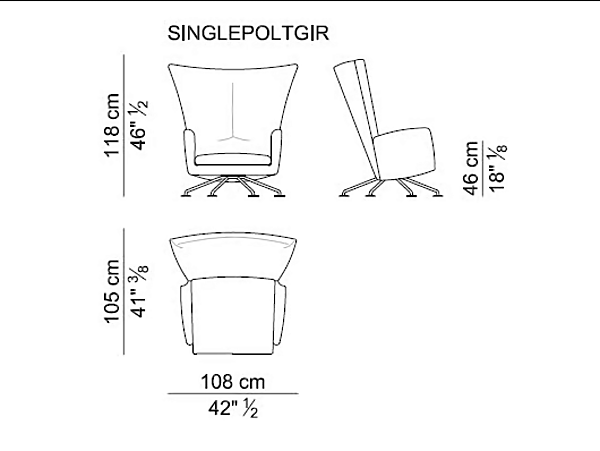 Fauteuil en cuir avec accoudoirs I 4 Mariani Trestle usine i 4 Mariani de l'Italie. Foto №3