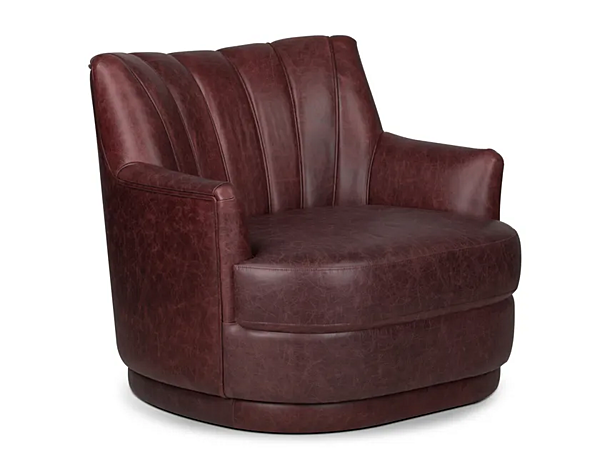 Fauteuil en cuir rembourré avec accoudoirs prune BRABBU usine BRABBU de l'Italie. Foto №1