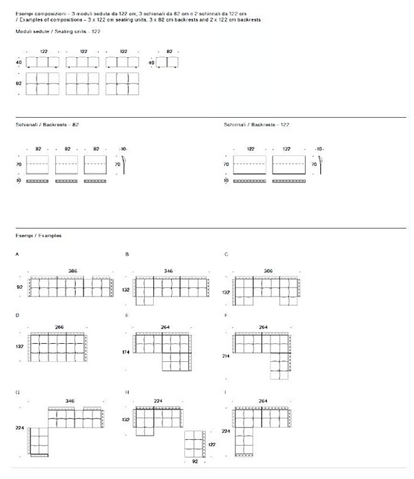 Canapé d'angle en tissu avec housse amovible Saba Pixel usine SABA de l'Italie. Foto №22