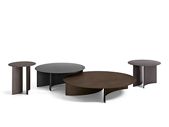 Table d'appoint ronde en métal Pierre Flou