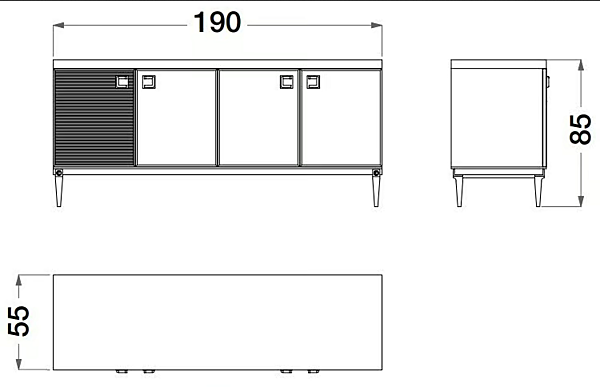 Buffet en bois plaqué avec portes Sesto Senso CPRN HOMOOD S525 usine CPRN HOMOOD de l'Italie. Foto №2