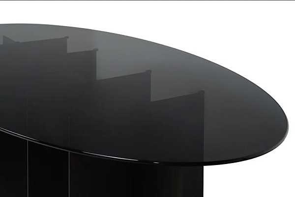 Table à manger ovale en verre CHELINI Roy usine CHELINI de l'Italie. Foto №6