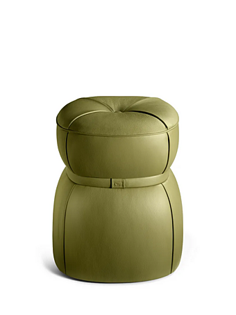 Tabouret en cuir rembourré POLTRONA FRAU Lepli usine POLTRONA FRAU de l'Italie