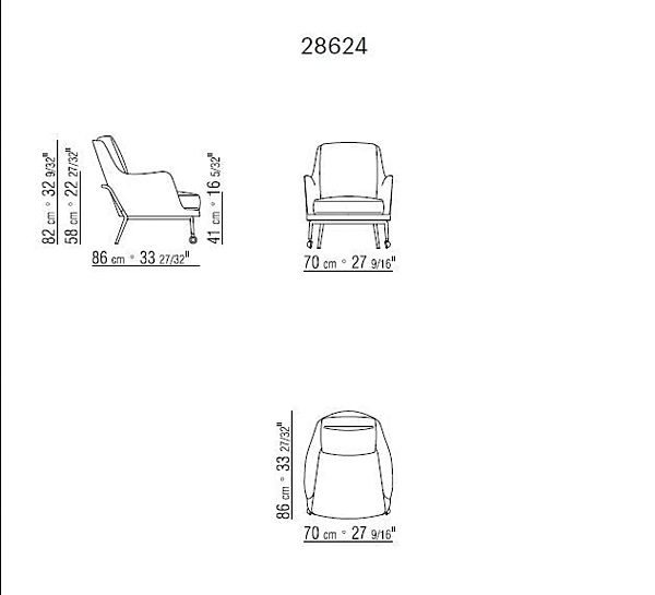 Fauteuil en cuir avec roulettes Marley FLEXFORM usine FLEXFORM de l'Italie. Foto №5